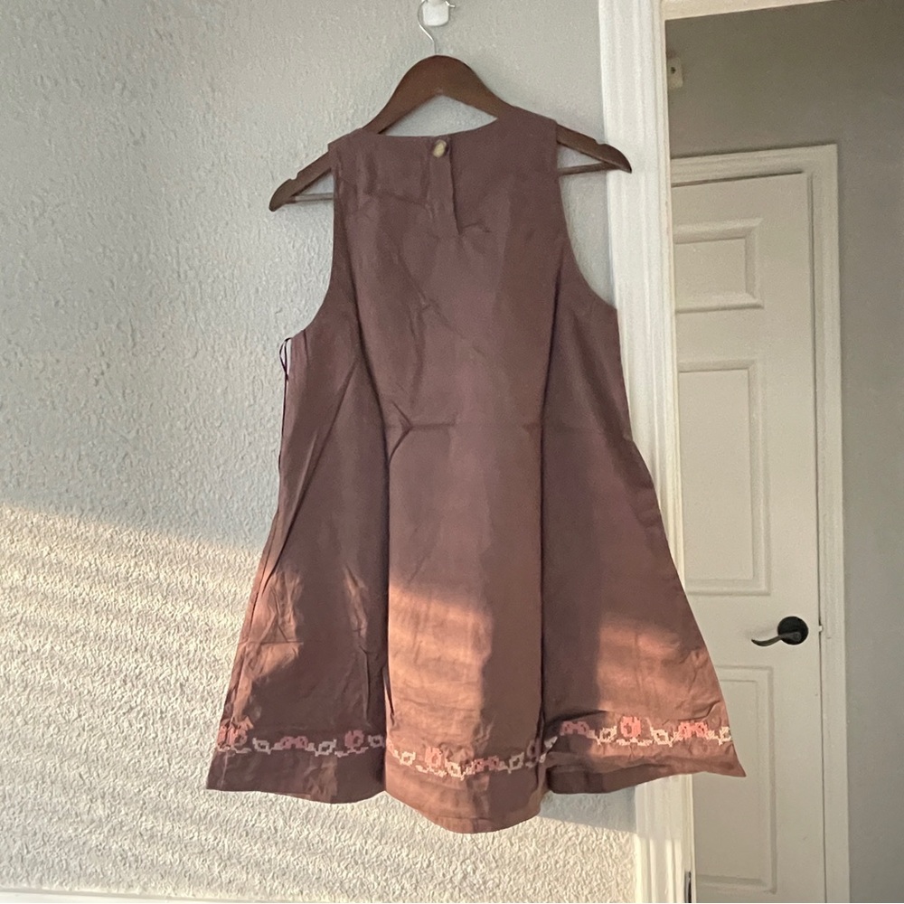 Anthropologie Mable dark plum embroidery print Floral mini dress S NWT - Picture 10 of 12